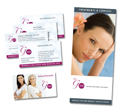G Spa business cards and brochure