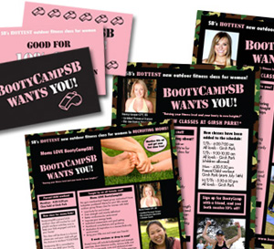 BootyCampSB collateral and flyers