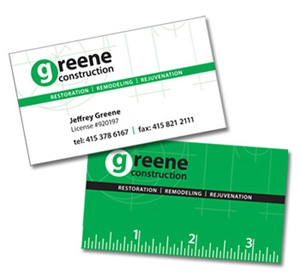 business cards for a licensed contractor